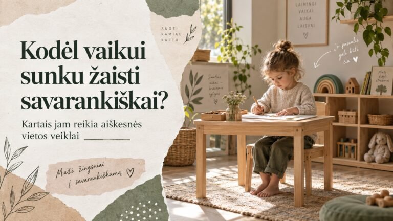 Kodėl vaikui sunku žaisti savarankiškai