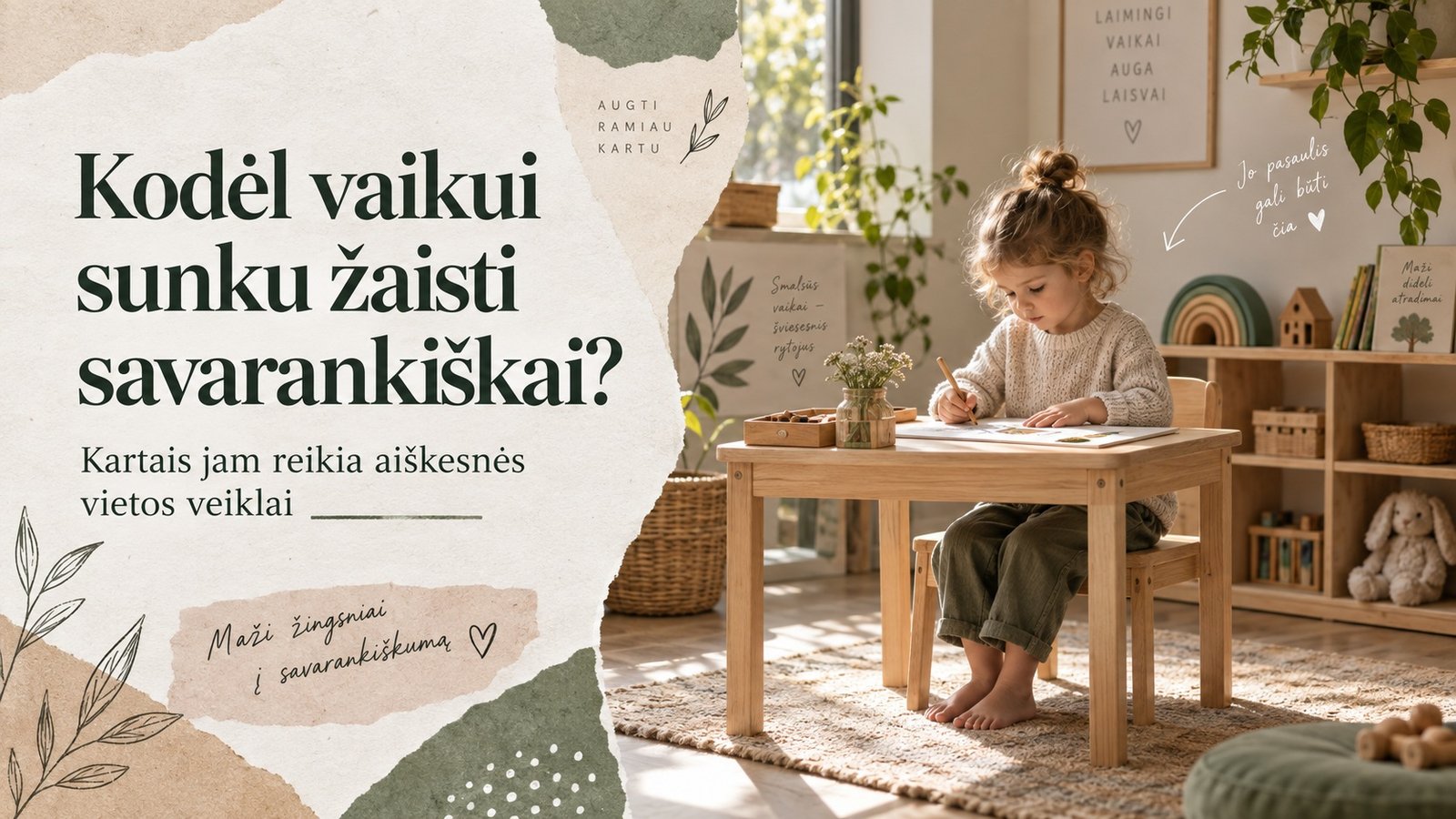 Kodėl vaikui sunku žaisti savarankiškai